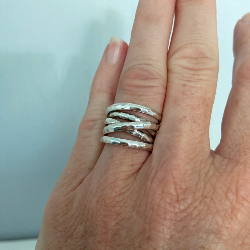 Silpada Wrapped Up Ring sterling silver 925 size 6 hammered